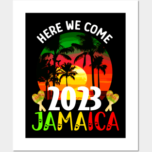 Jamaica Vacation 2023 Here We Come Matching Family Vacation Posters and Art